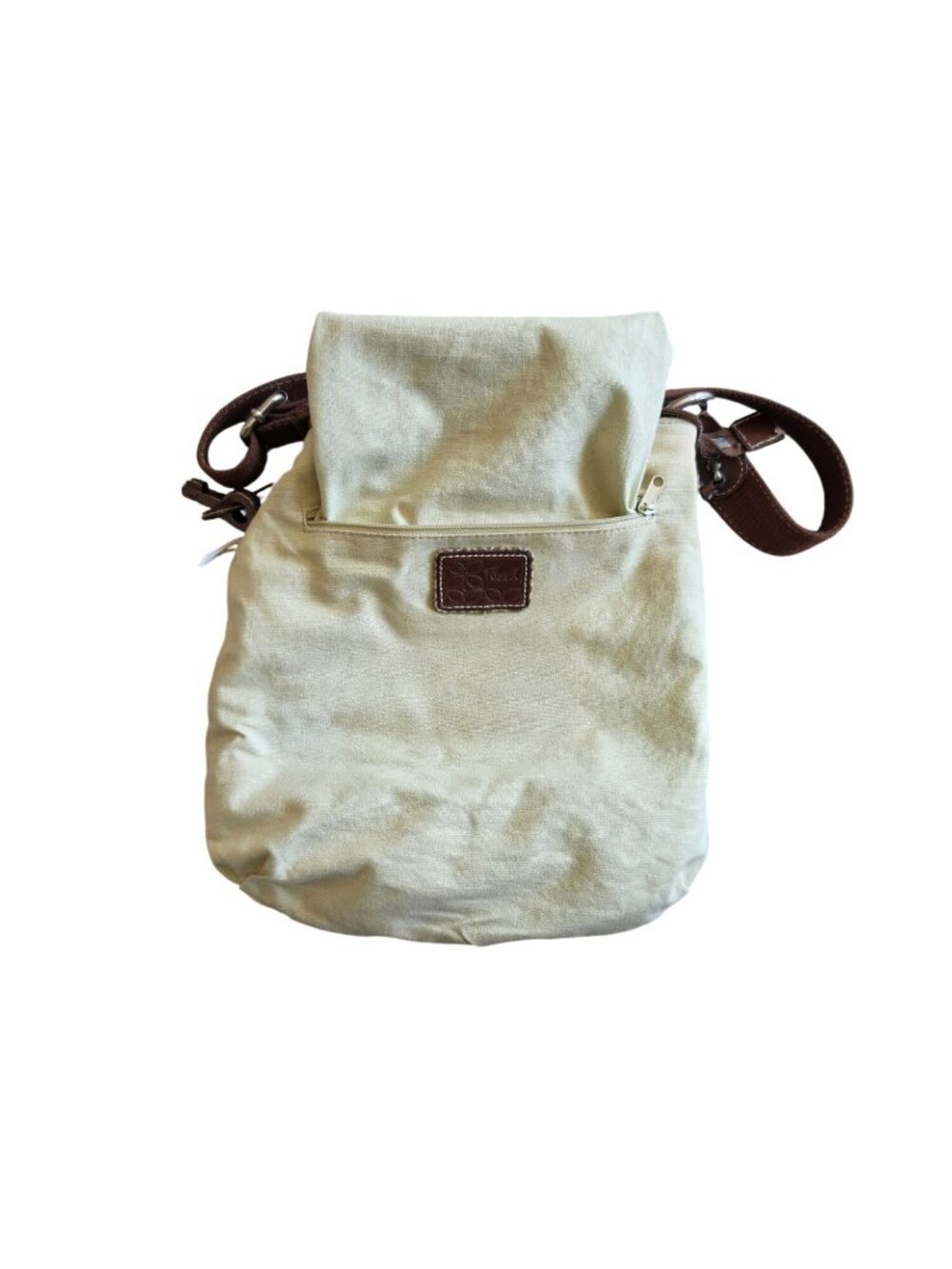 Fossil Key-Per Vintage Patchwork Square Crossbody Bag Canvas Wood Key ZB2945 - Picture 11 of 16